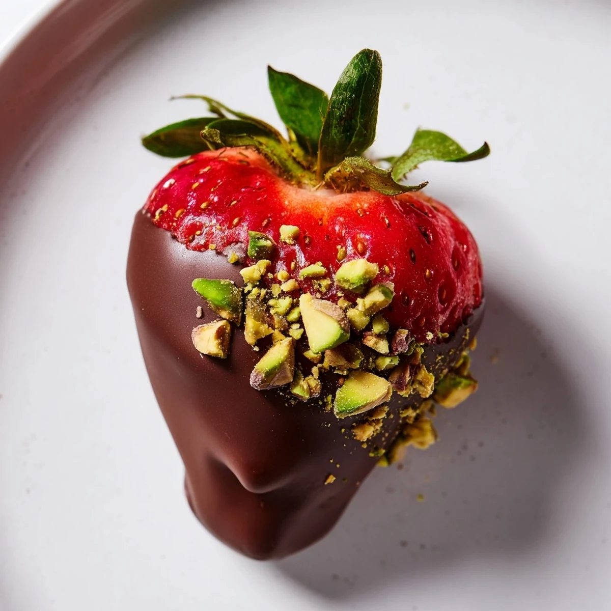 Serving Chocolate Covered Strawberries with Pistachios on champagne glasses, a romantic dessert for Valentine's Day celebrations.