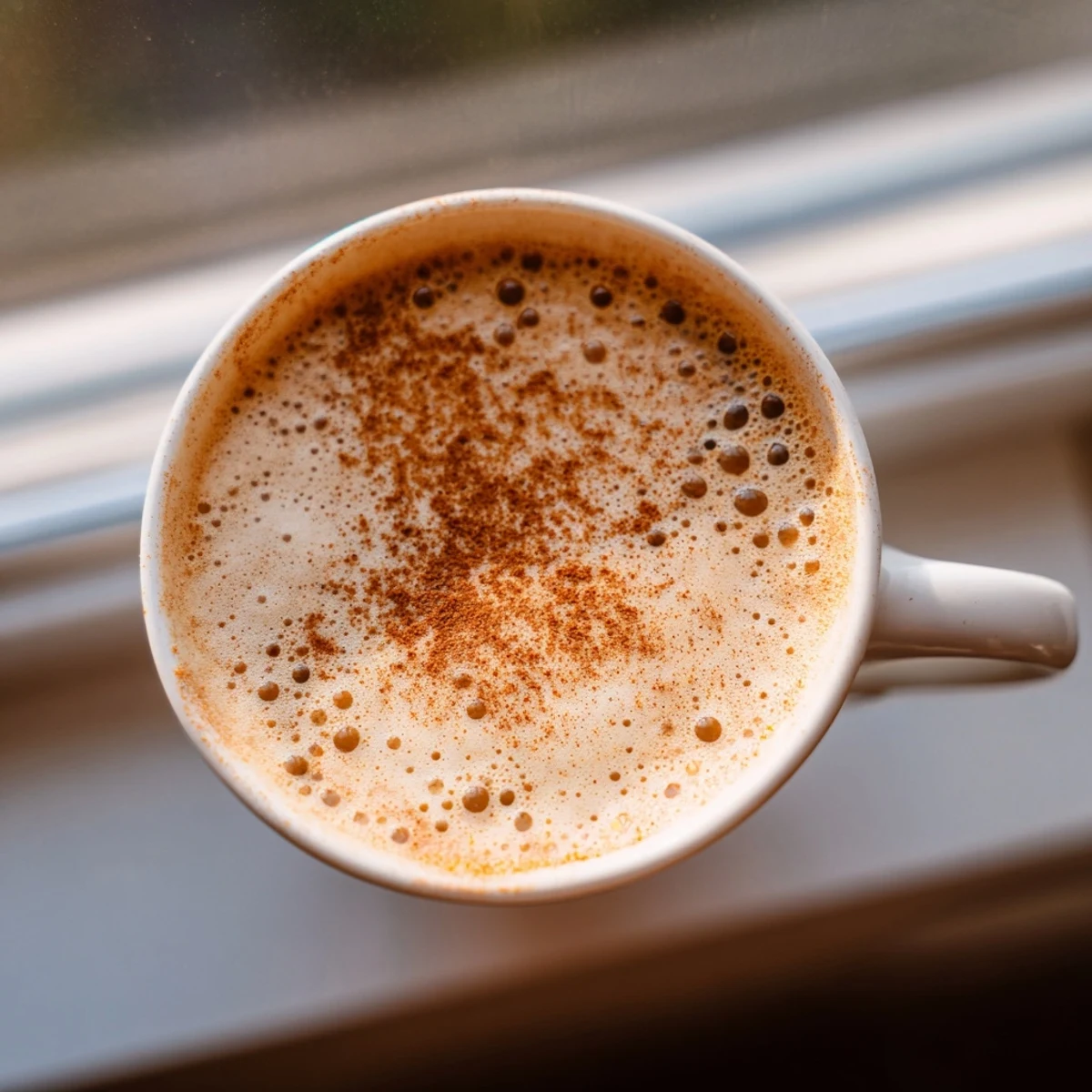 A steaming cup of Spiced Chai Tea Latte with Cinnamon, paired with buttery biscuits on a wooden table.
