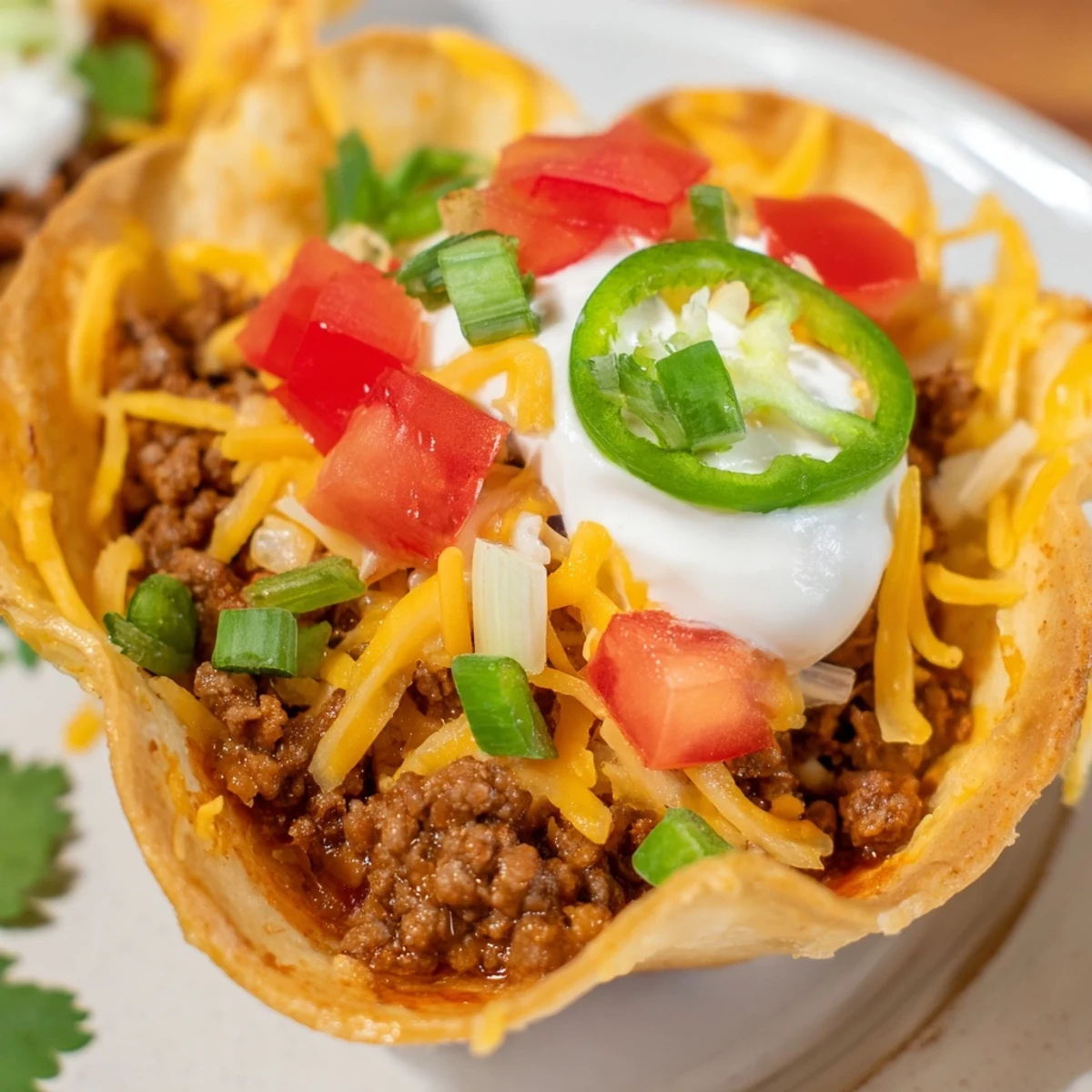 Freshly baked Taco Cups with savory beef, jalapeños, and green onions, served warm from the oven for game day.