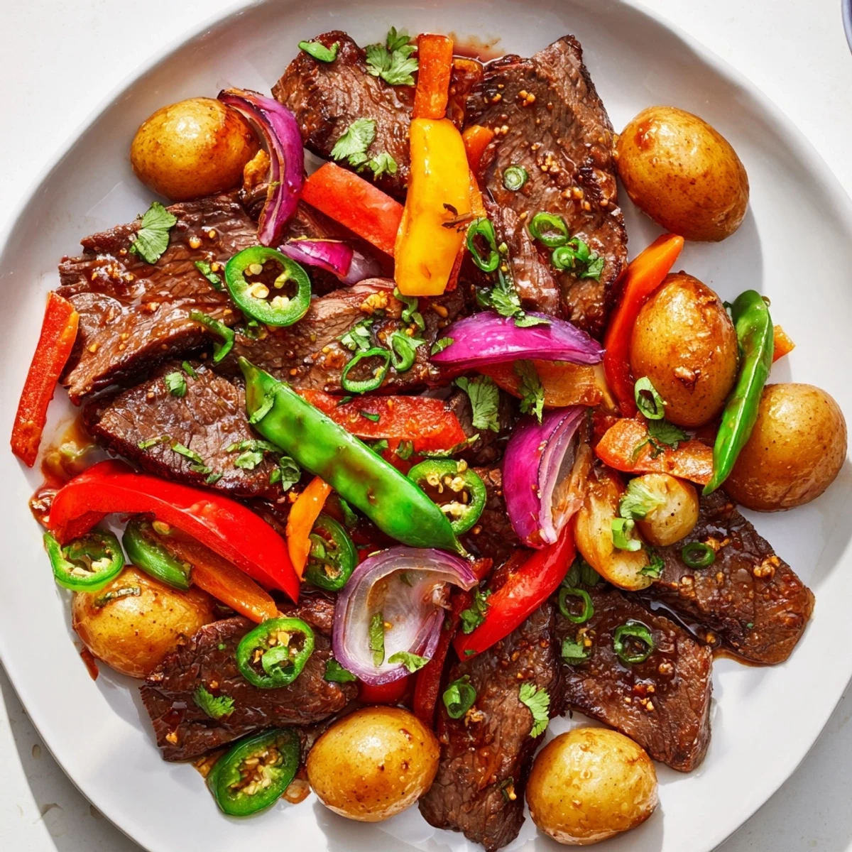 Blackstone Cowboy Stir Fry Dinner steaming beside grilled steak and crisp vegetables on a flat-top griddle for a family meal.