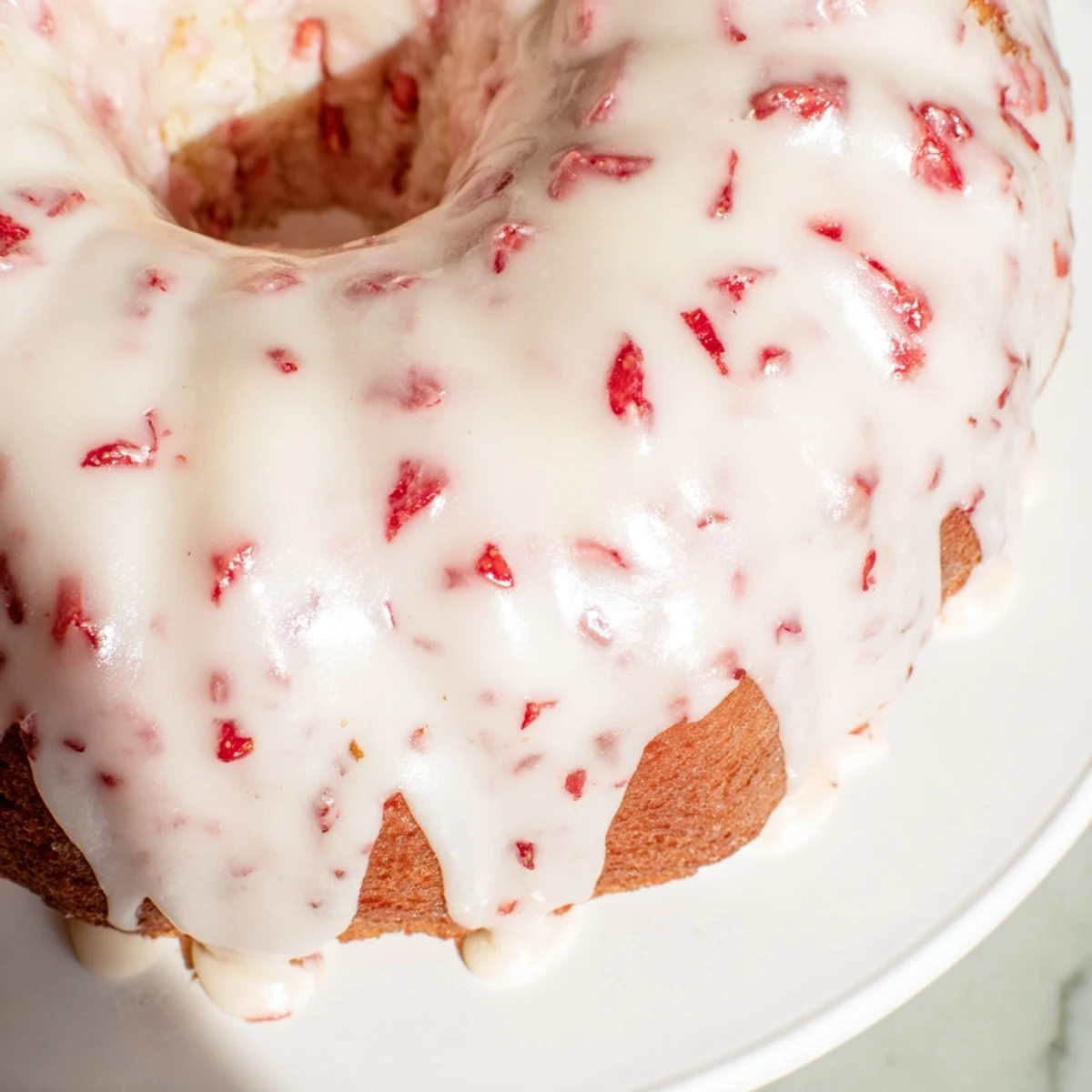 Slice of Moist Strawberry Milkshake Pound Cake served with whipped cream and a glass of strawberry milk.