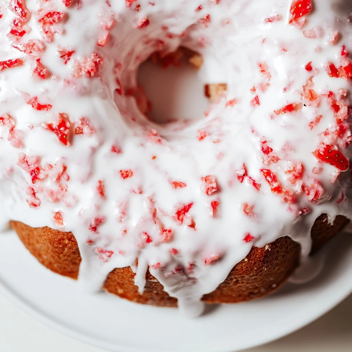 Moist Strawberry Milkshake Pound cake cooling on a wire rack, drizzled with glaze and ready to serve.