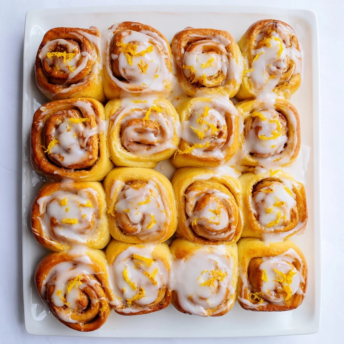 Freshly baked Homemade Glazed Orange Rolls with soft swirls of citrus filling and glistening glaze, perfect for a cozy breakfast.