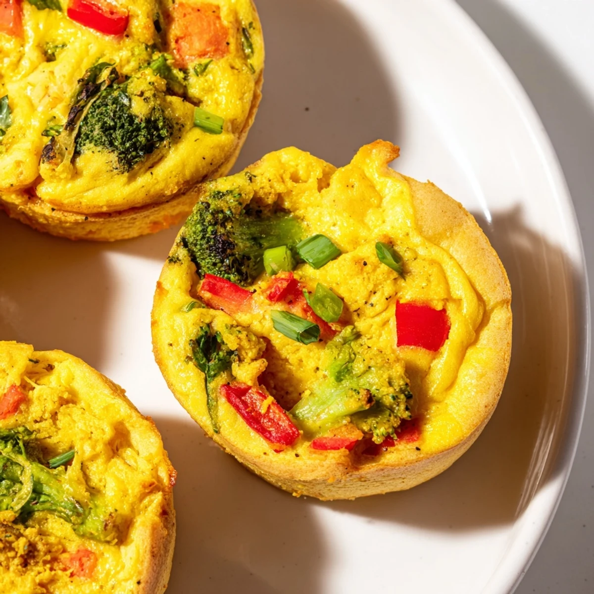 Freshly baked Vegan Mini Quiches served warm with a side salad and creamy dipping sauce.