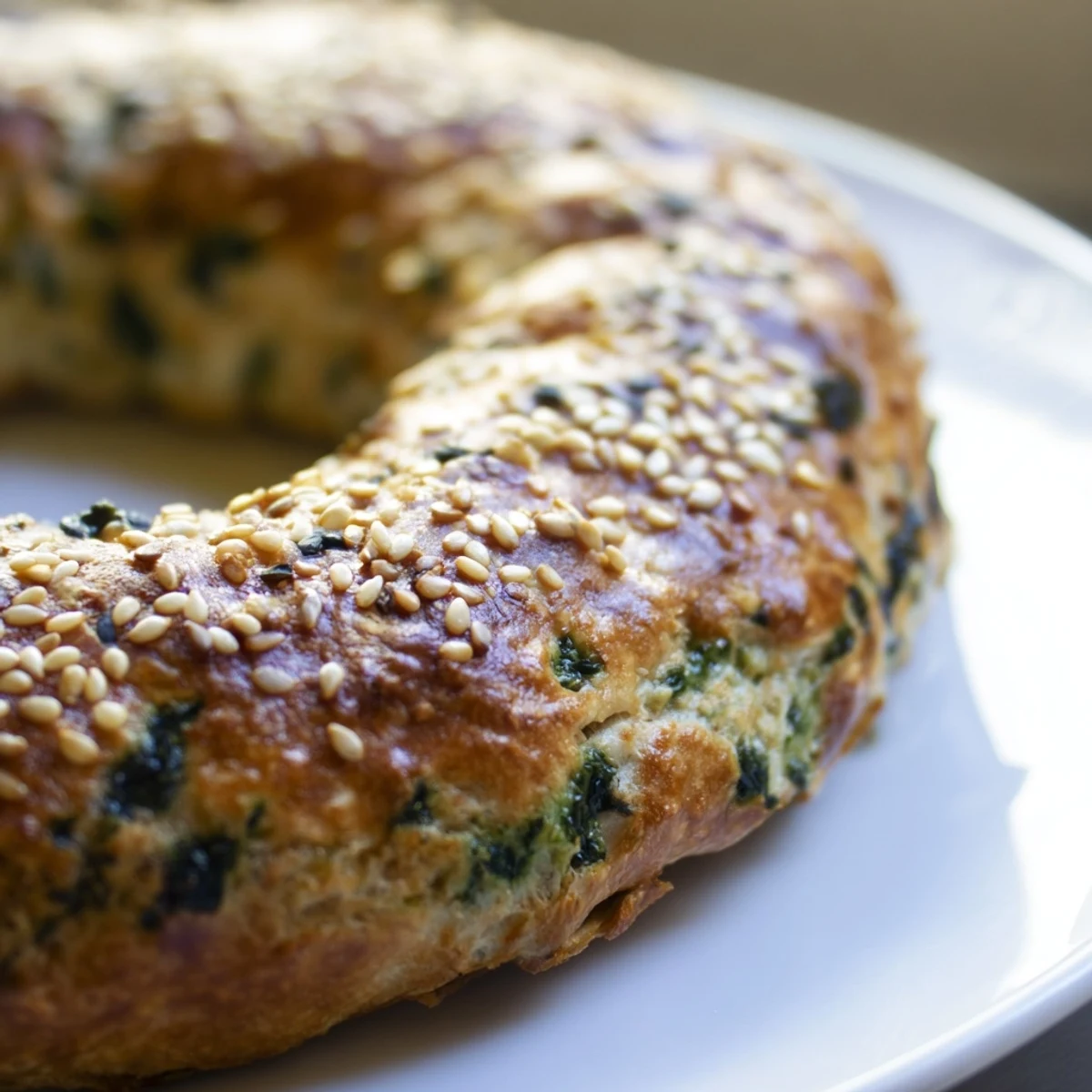 Warm Spinach Cottage Cheese Flagels are arranged on a parchment-lined baking sheet, ready for a hearty vegetarian breakfast or snack.