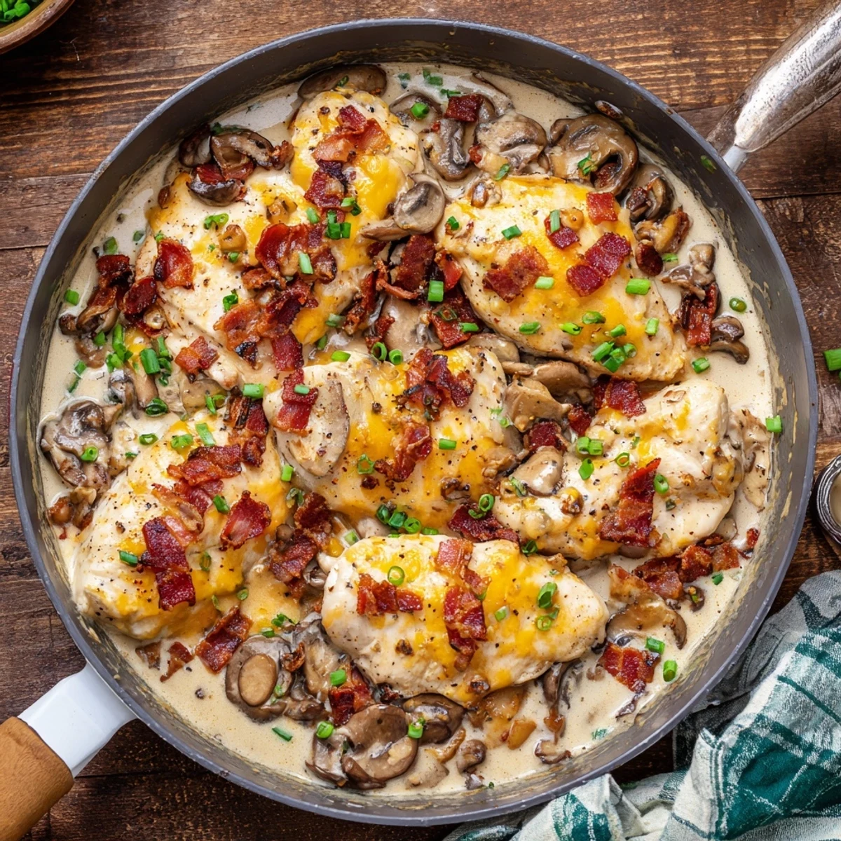 Mississippi Mud Chicken served bubbly and golden from the oven with fresh parsley garnish.