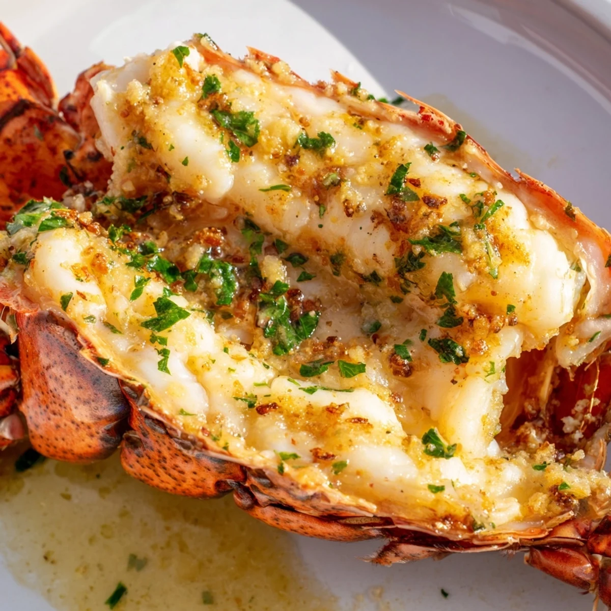 Golden garlic butter lobster tails baked to tender perfection with fresh herbs and lemon