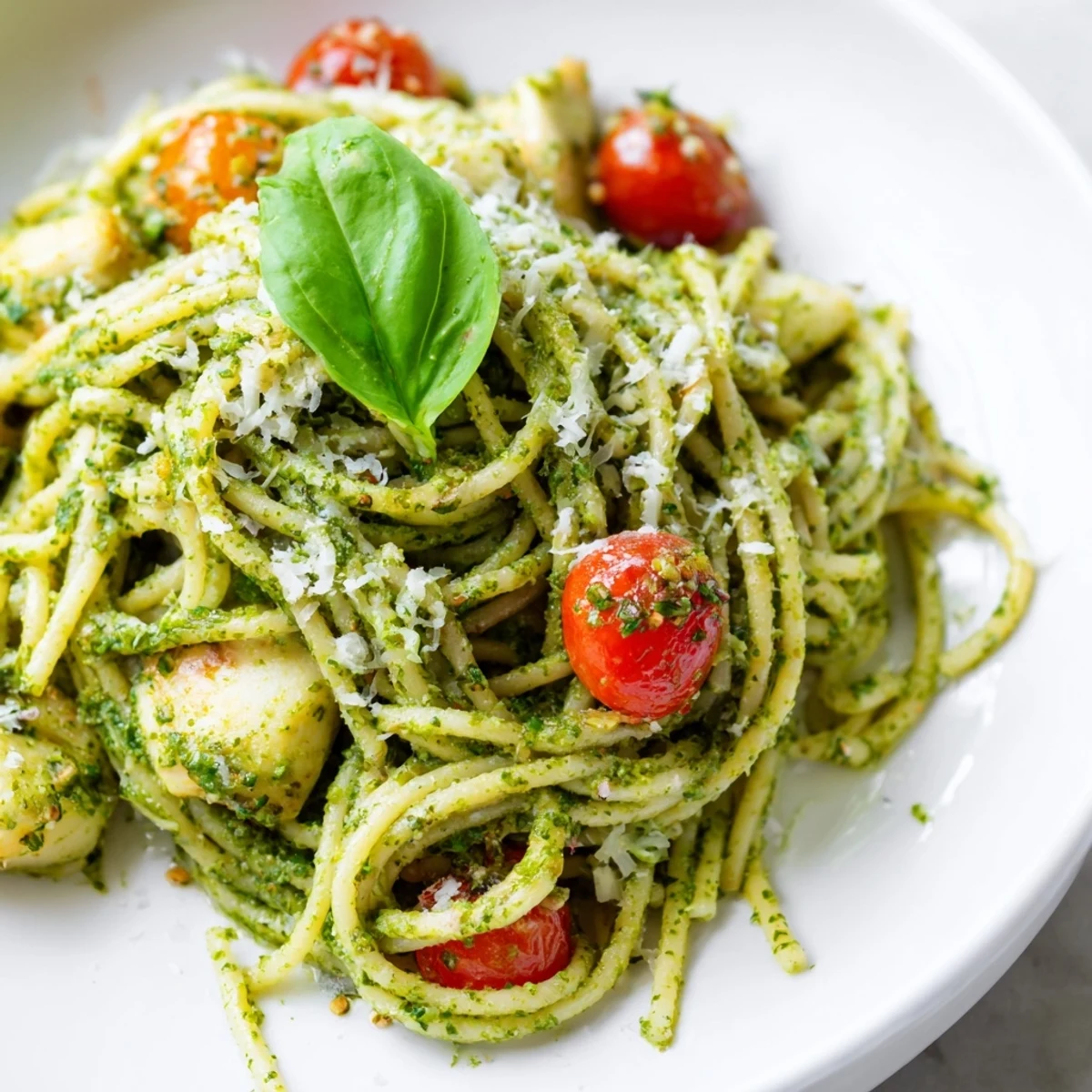 Light Pesto Pasta With Chicken