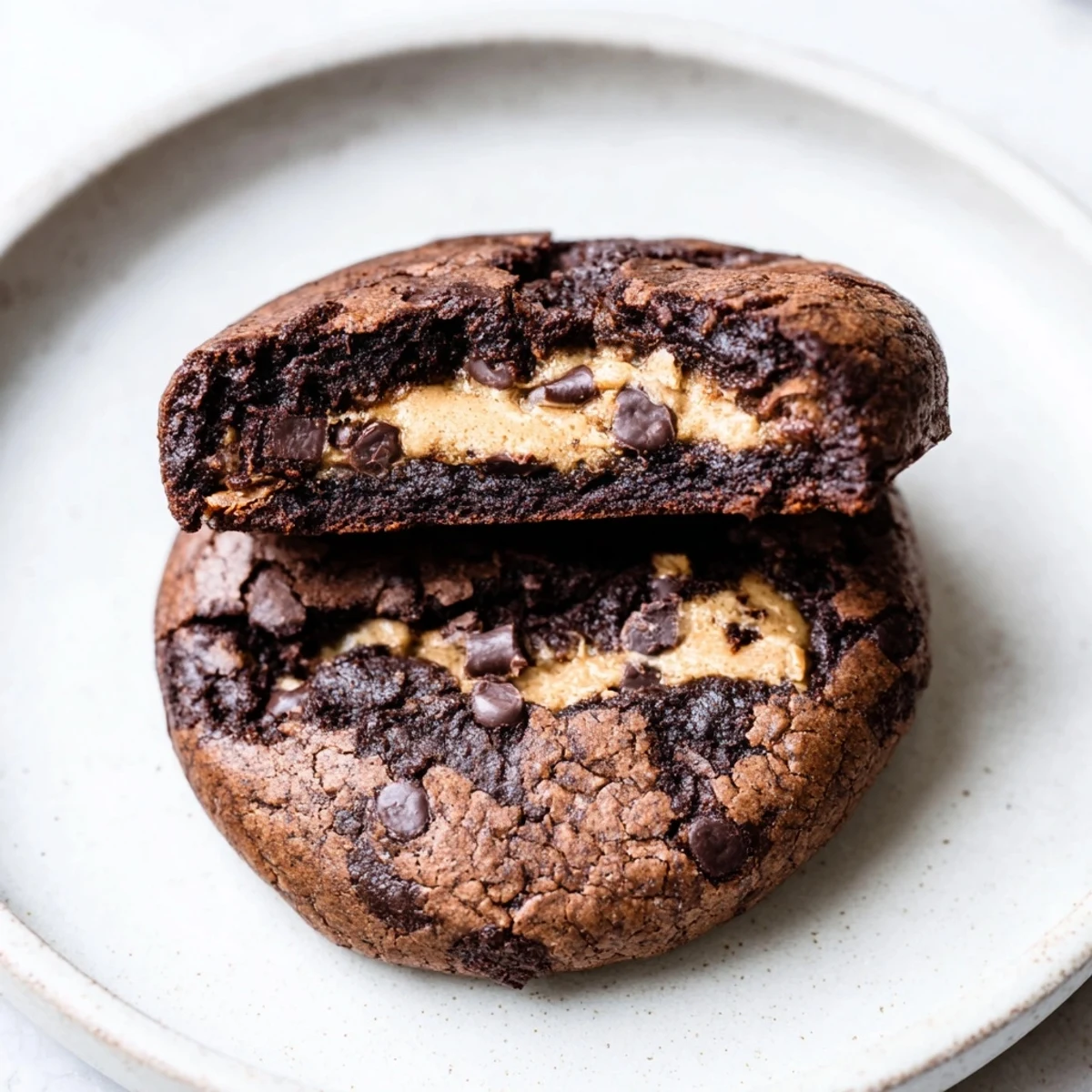 Fudgy Brownie Cookies Stuffed Cookie Dough