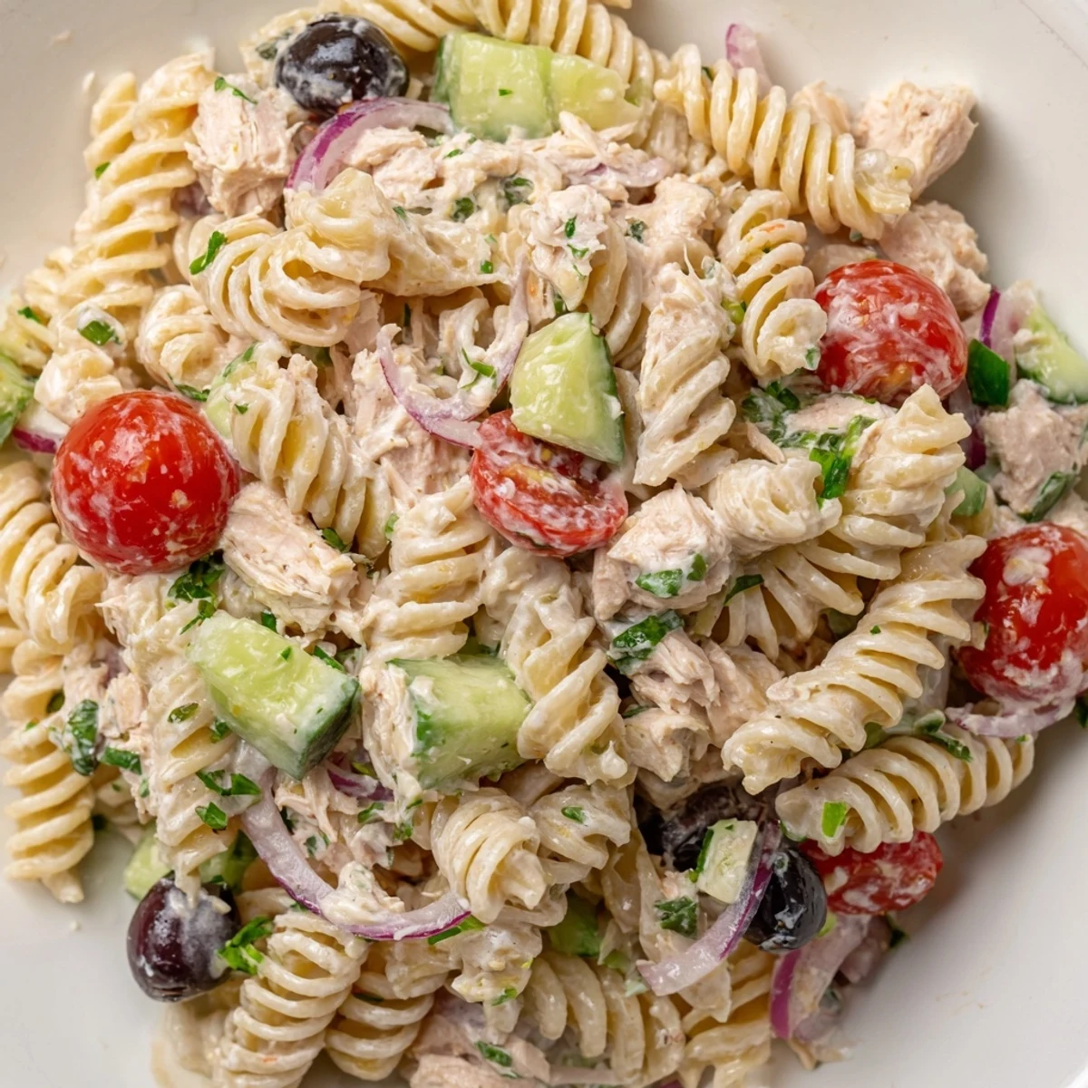 Tuna Pasta Salad with Creamy Dressing