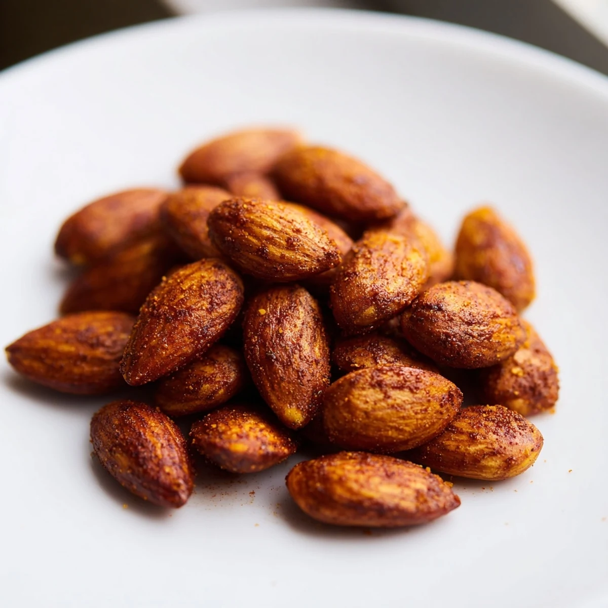 Golden roasted almonds scattered on parchment, lightly salted and perfectly crunchy