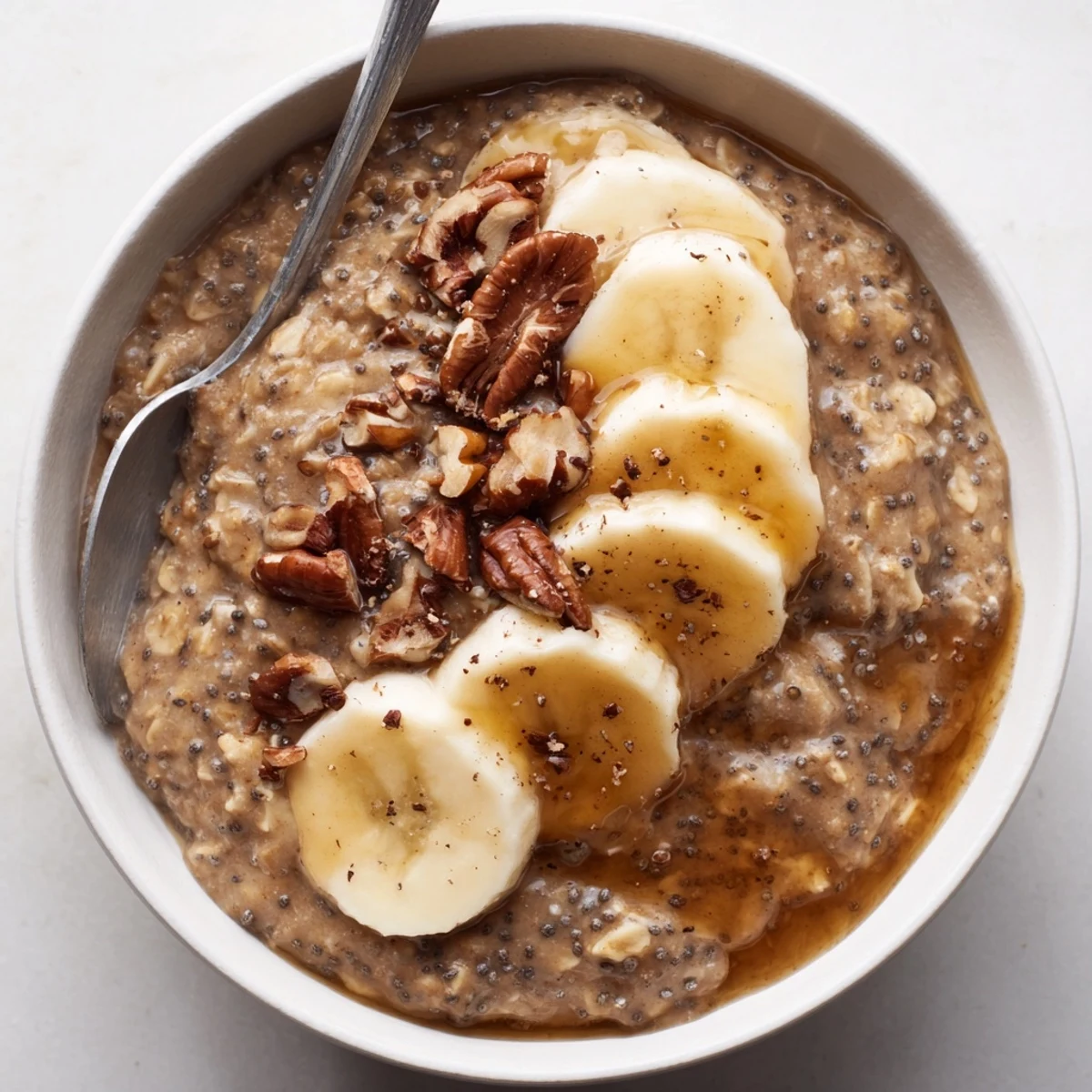 Creamy Brown Sugar Coffee Overnight Oats chilled in jars, ready for mornings