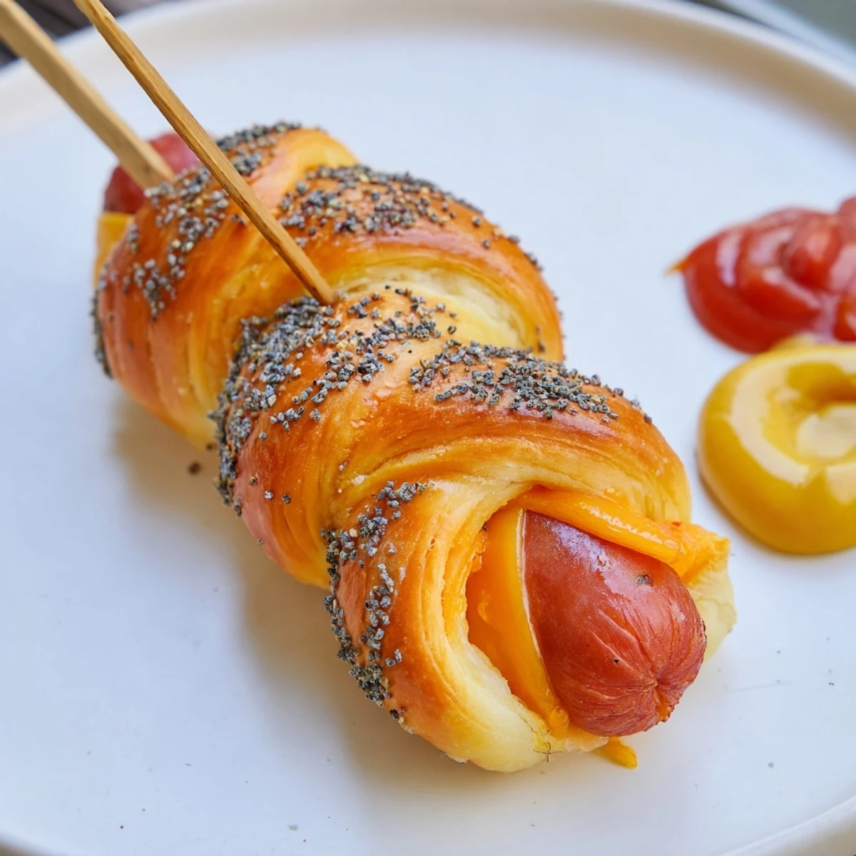 Serve warm Firecracker Hot Dogs Recipe with ketchup, mustard, and crunchy slaw