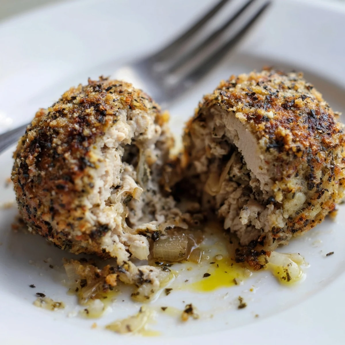 Juicy Sage Onion Chicken Balls served warm, fragrant with caramelized onions  