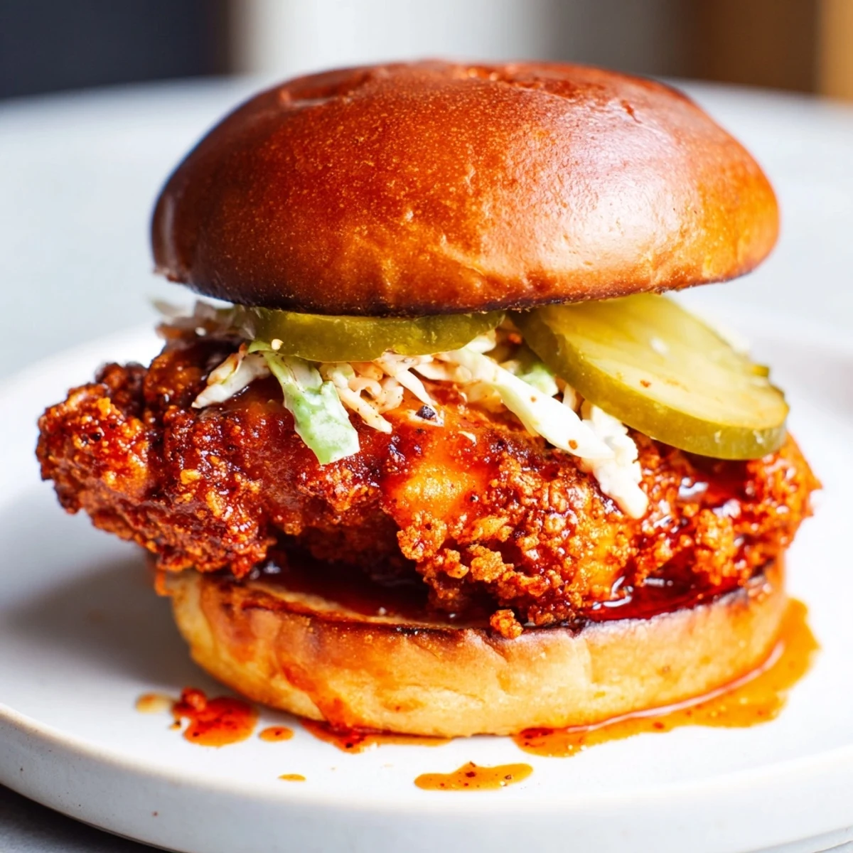 Handheld Spicy Nashville Hot Chicken Sandwiches Recipe To Savor, tangy pickles and smoky heat