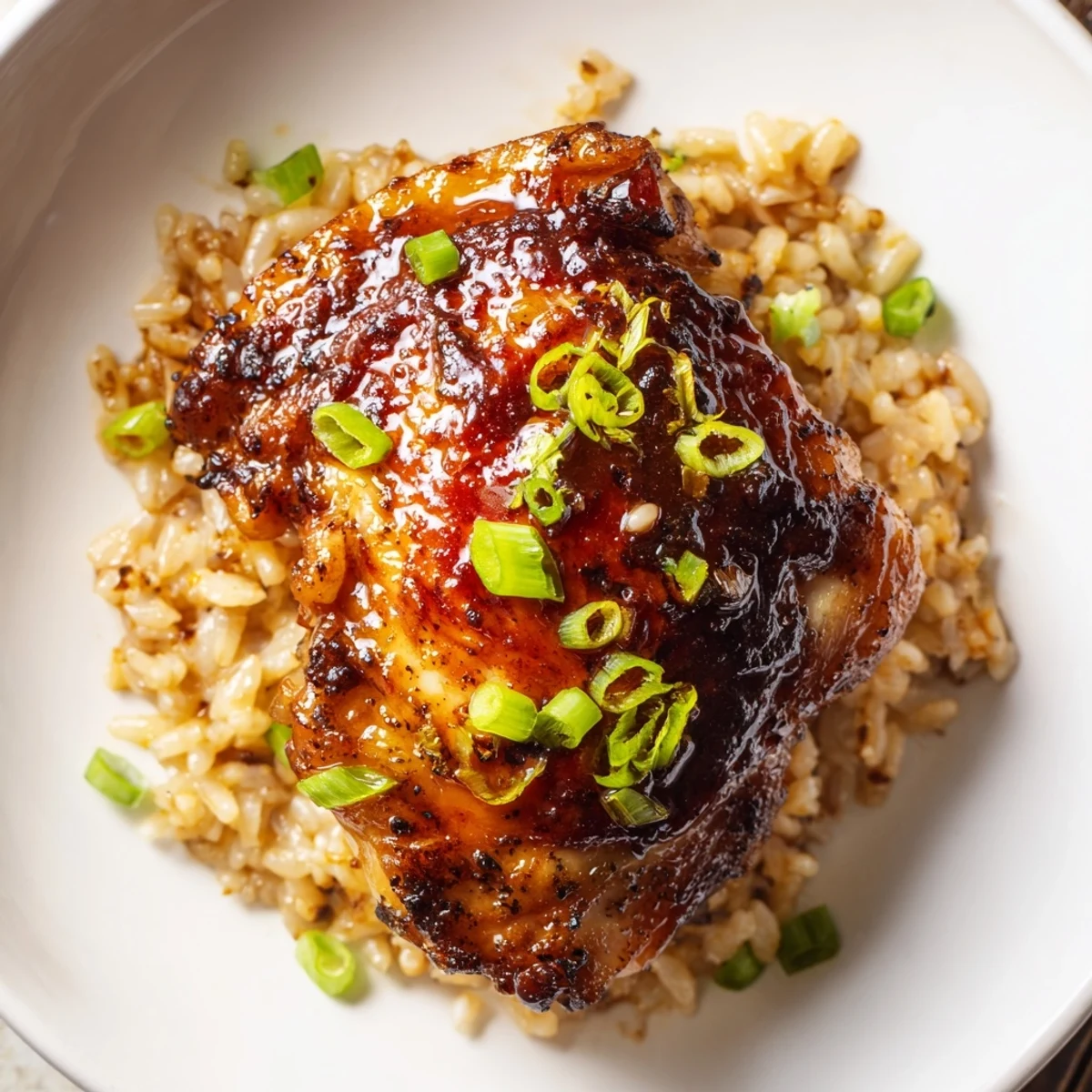Plate of Caribbean Jerk Chicken And Rice, smoky aroma, served with fried plantains.