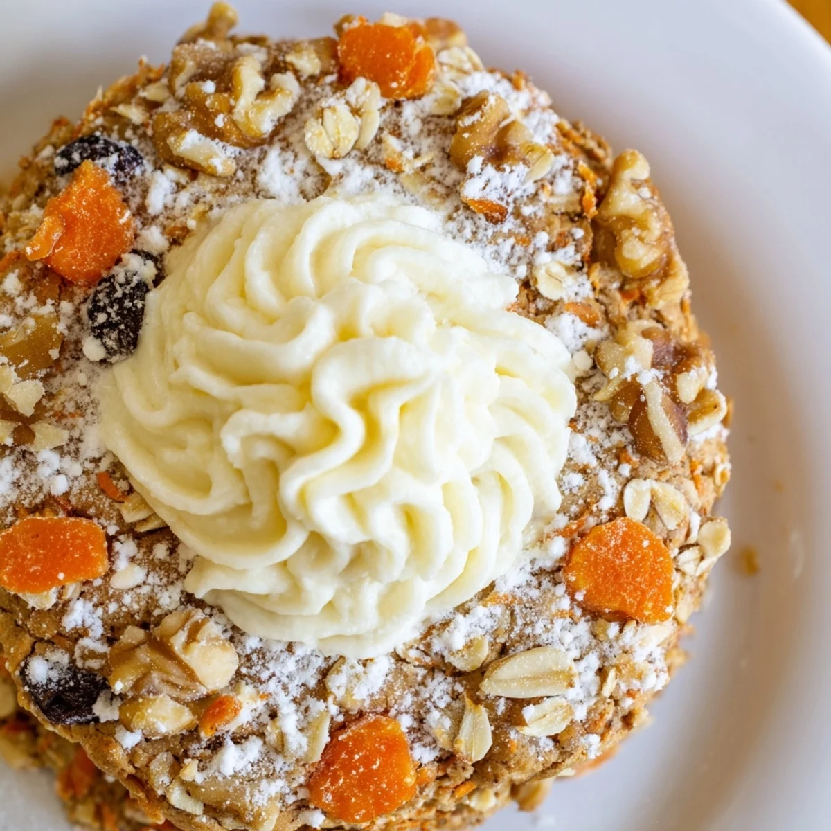 Freshly baked carrot cake cookies cooling on wire rack with visible grated carrot pieces