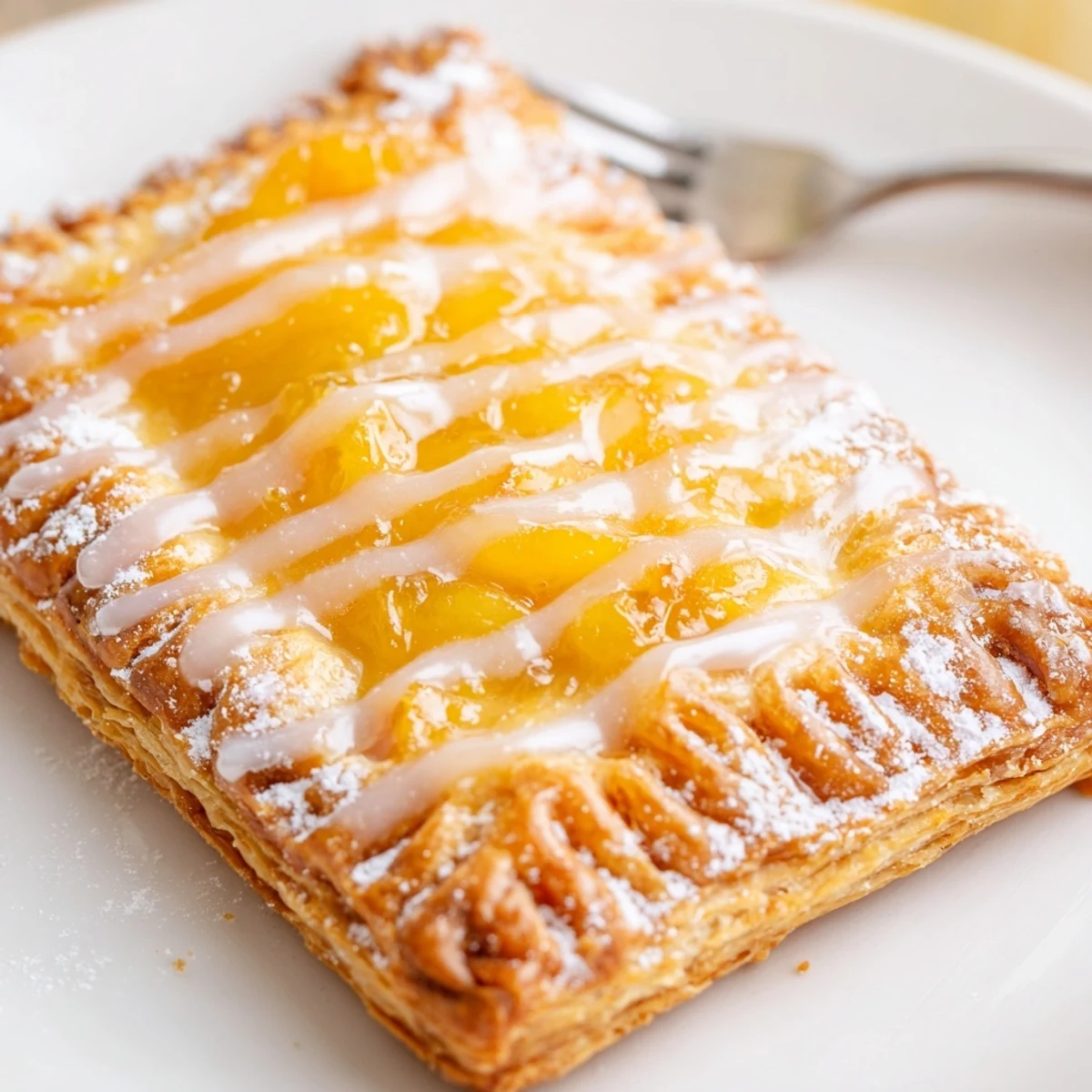 Sliced Peach Pop Tarts Classic revealing syrupy peach filling, cinnamon-scented aroma
