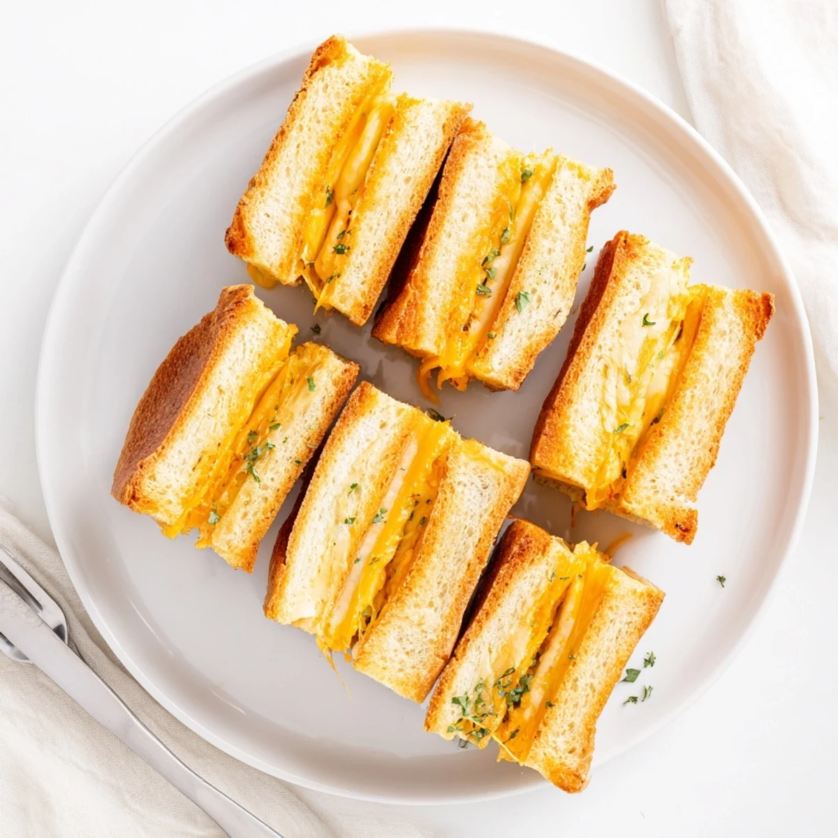 Close-up of split Mini Grilled Cheese Hawaiian Rolls Recipe revealing stretchy cheese pull