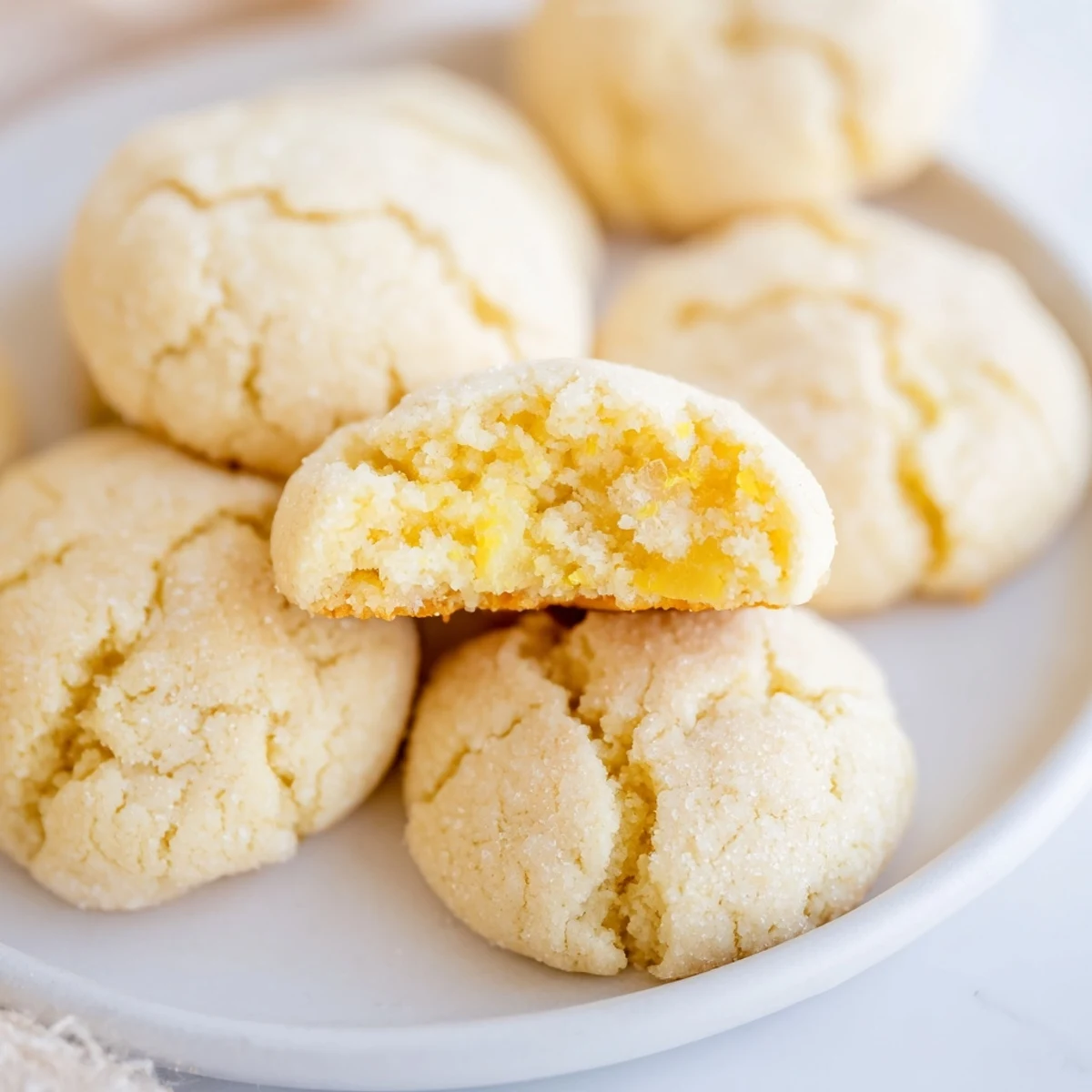 A stack of Soft Chewy Lemon Cookies beside Earl Grey tea, warm  