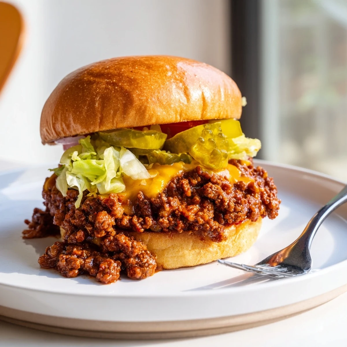 Crispy beef crumbles in tangy sauce top these Smash Burger Sloppy Joes