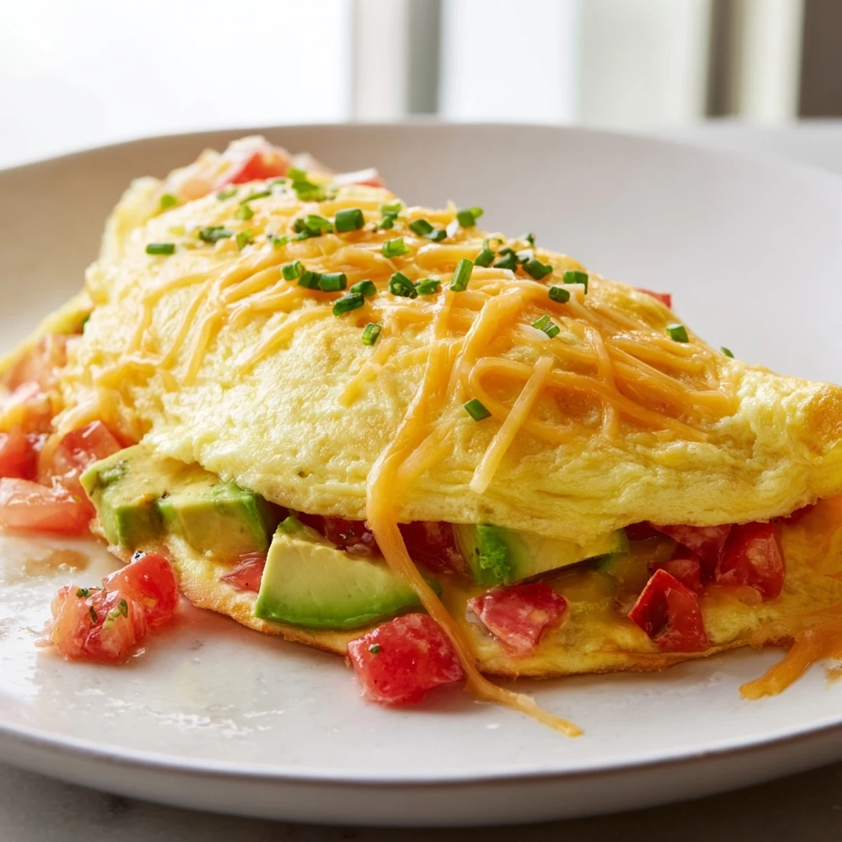 Creamy Avocado Cheese Omelette