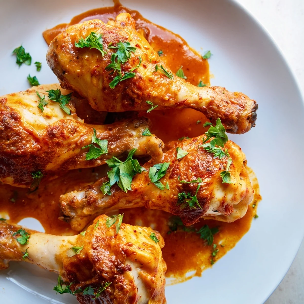 Juicy paprika chicken drumsticks coated in a smoky cream sauce straight from the cast iron skillet