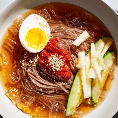Korean Naengmyeon Cold Noodle Soup