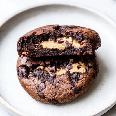 Fudgy Brownie Cookies Stuffed Cookie Dough