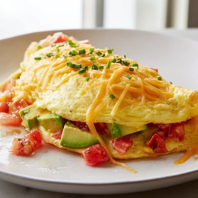 Creamy Avocado Cheese Omelette